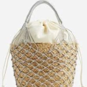 J. Crew Sedona Basket Bag Silver